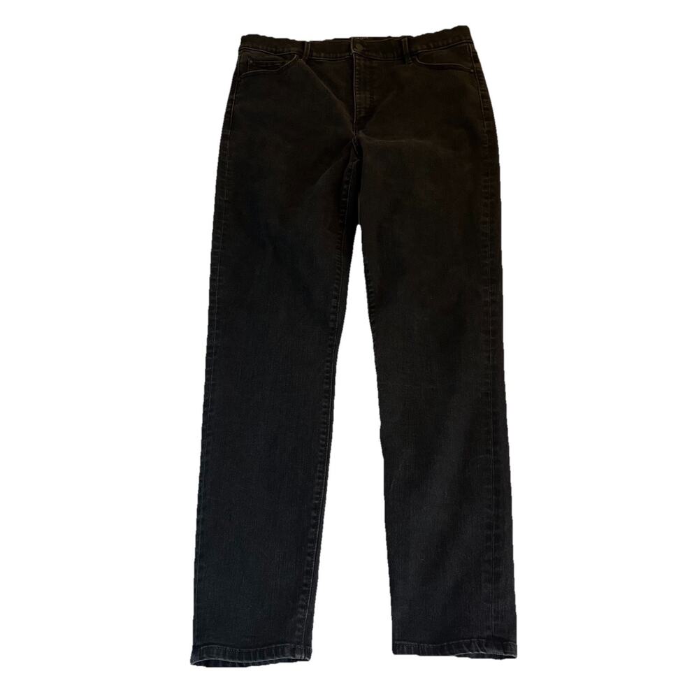 Ann Taylor Jeans Women's Size 14Tall Black Denim The Skinny High Rise Stretch
